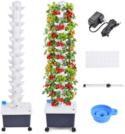 Hydroponic Tower, 14-Layer Hydroponic Growing System with 70 Slots by Unknown
