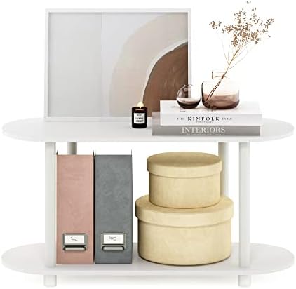 Furinno Turn-N-Tube Display Shelf, 4-Tier Oval Book Shelf, Storage Shelves with Soft Edges and Open Shelves, Toolless Assembly, for Organization and Storage, Living Room, Home Office, White - Image 4