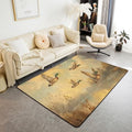 Erosebridal Mallard Duck Lake Area Rug 4'11" x 3'3" Wild Ducks Hunting Living Room Rugs Autumn Reed Natural Sunset Decorative Carpet Wildlife Yellow Green Indoor Floor Mat by Erosebridal