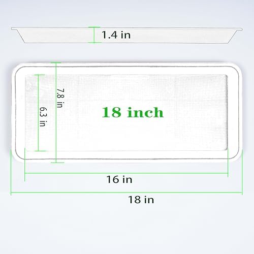 VUWEZ 4 Pack of Plastic Plant Tray Saucer Rectangular 17 18 inch, Planter Trays Saucers for Indoors Outdoor, Plant Water Drip Trays for Flower Pot Planter, Windowsill Plants Tray (7.8 X 17.5'', Black) - Image 2