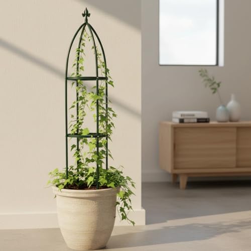 100% Metal Garden Obelisk Trellis Heavy Duty 6.3 ft for Climbing Vines - Image 6