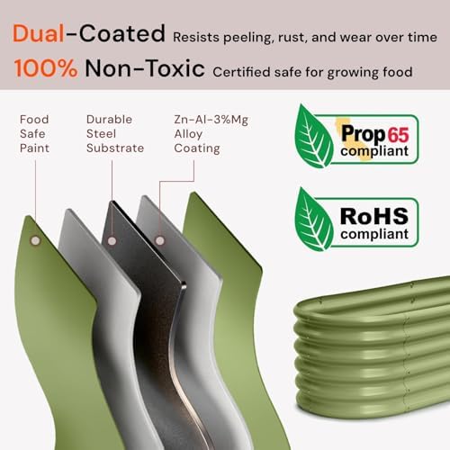 8x2x1.5ft Galvanized Raised Garden Bed, 18" Tall Metal Planter Box - Image 3