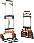 Teprovo Dolly Cart, 340lb Aluminum Folding Hand Truck with Swivel Handle, Heavy Duty Utility Dolly Foldable Trolley with Elastic Cord, 7 Inch Wheels for Moving, Warehousing, Shopping and More by Teprovo
