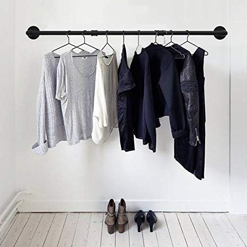 TLBTEK 50 inch Black Pipe Pot Bar Rack Wall Mounted Detachable Pans Hanging Rail Kitchen Lids Utensils Hanger Holders with 15 S Hooks - Image 3
