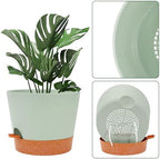GARDIFE 12 inch Plant Pots, planters, Self Watering Pots, Large Plastic Flower pots with Deep Reservior and High Drainage Holes for Indoor Outdoor Plants and Flowers, Green - Image 5