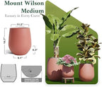 DTY Signature Mount Wilson Modern Indoor Outdoor Fiberstone Tapered Planter, Lightweight, Weather Resistant Garden Pot with Drainage Hole & Rubber Plug (Terracotta, 15'' D x 16.7'' H) - Image 2