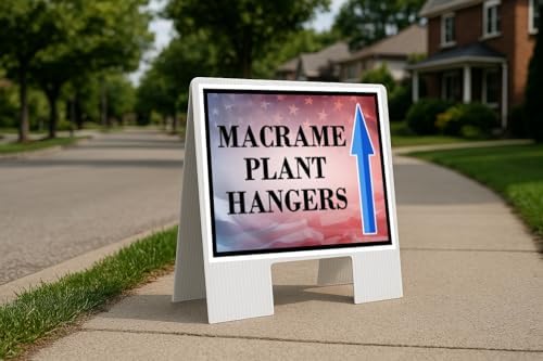 Macrame Plant Hangers 4Th Of July American Flag Usa Patriotic Faded Up Arrows A-Frame Single Sided 23x23 in. Yard Road Sign by WorkHouseSigns