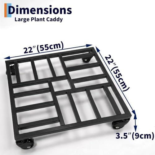 Garvee Plant Caddy with Wheels Heavy Duty 22" 2 PC Rolling Plant Stand - Image 2