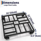 Garvee Plant Caddy with Wheels Heavy Duty 22" 2 PC Rolling Plant Stand - Image 2