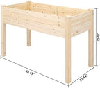 48" Wooden Elevated Garden Planters Box,Rectangular Indoor/Outdoor Flower Pot,Large Planting Planter Boxes,Vertical Flower Pot Stand,with Wood Legs,for Patio Porch Lawn Yard (Natural) - Image 2