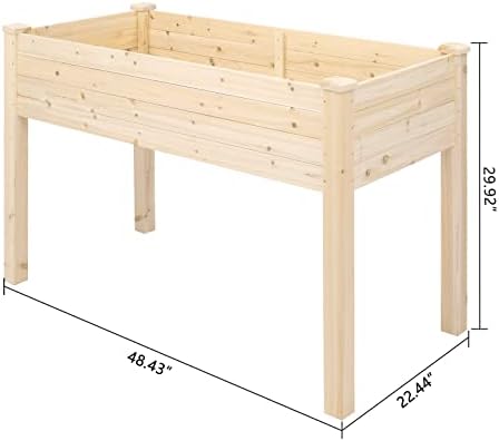 29.92''H Heavy Duty Raised Garden Bed,Wood Planting Frame with Bed Liner, Wood Elevated Planter with Legs for Vegetables Fruits Potato Onion Flower, Outdoor Sturdy Long Lasting Planter Box Kit - Image 2