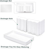 D'vine Dev 2-Pack Herb Garden Planter Set with Saucer, White, 76-Q-A-2 - Image 4