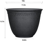 18-inch Black Regeneration of Resin Flowerpot with Drainage Holes is Simple and Modern for Indoor and Outdoor use. - Image 4