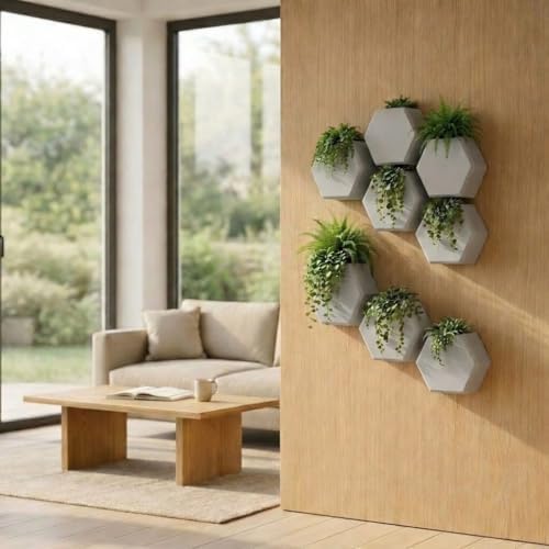 10" Height Wall Planter | Eco-Friendly, Durable, Lightweight | Indoor/Outdoor Use, All-Weather, Contemporary Design by Brazilian Artisans - White by Ecobo