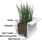 Mayne Yorkshire 4ft Window Box - White - 48in L x 12in W x 10in H - Polyethylene Planter - Built-In Water Reservoir (4824-W) - Image 6