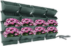 20Pack Vertical Wall Planter, 13 inch Wall Mounted Garden Planters, Stackable Wall Hanging Planter, Plastic Flower Pot with 4 Drainage Tray & 6.56FT Drainage Pipe for Indoor and Outdoor (Green) by Unknown