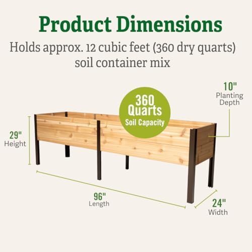 Gardener's Supply Company Elevated Cedar Raised Garden Bed 2' x 8' - Image 3