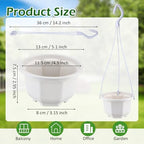 Roshtia 50 Pack 5.1 Inch Plastic Hanging Plant Pots with Hooks, Gray White - Image 2
