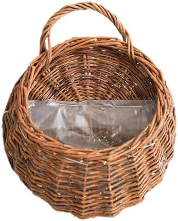 Wall Hanging Flower Basket, Woven Wicker Hanging Basket for Plant, Large by QRZLP