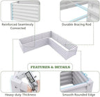 Anleolife 4-Bed 74x74x18in L-Shaped Raised Garden Beds, Antique White - Image 3