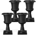 2/4Pcs Urn Planter for Outdoor Plants, Large Outdoor Planter Urn, Tall Plastic Urn Planters for Front Porch, Patio, Garden Decor (Black-4PCS) by Unknown