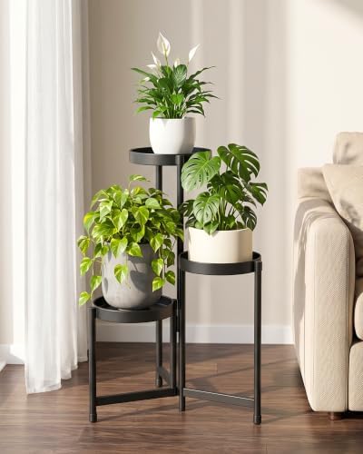 Bamworld Plant Stand Indoor Outdoor 3 Tier Corner Plant Shelf Metal Holder by Bamworld