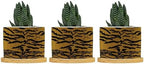 Tiger Fur Skin Ceramic Planters Animal Strip Print Planters for Indoor Plants with Drainage Holes and Saucers Pot for Succulents Cactus Garden Windowsill by BRUYU5SE