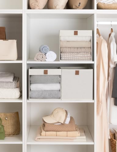 StorageWorks Closet Organizer Bins with Clear Window, Beige, 11x11x11 - Image 5