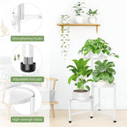 3 Tier Metal Corner Plant Stand Indoor Outdoor, 10 Inch Wide Tray, White - Image 3