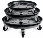 Choclaif 3 Pack Plant Caddy with Wheels, 12/14/16 Inch Heavy Duty Metal Rolling Plant Stands for Large Pots, Indoor & Outdoor, Black by Goodhelperforhome