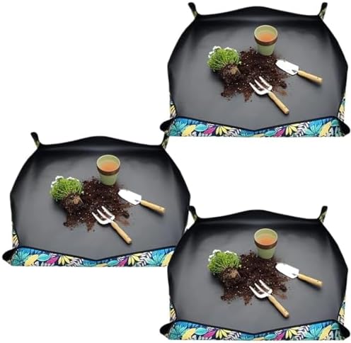 50CM Oxford Cloth Plant Repotting Mat Foldable Waterproof Gardening Potting Pad Flower Pots Transplanting Mats for Indoor Plant Repotting(50x50cm-3PCS) by Unknown