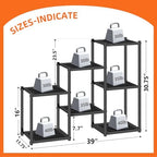 Simple Trending Plant Stand Indoor Outdoor, Heavy Duty Metal Waterproof 7 Tiered Plant Shelf for Multiple Flower Planter Holder Tall Large Rack, Black - Image 6