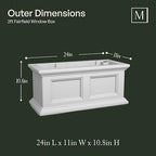 Mayne Fairfield 24in Self-Watering Rectangular Window Box Planter, White - Image 6