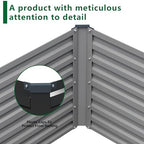 DIIYIV Galvanized Raised Garden Bed Kit Outdoor Patio,6x3x2ft Large Rectangular Metal Planter Boxes,Deep Root Box Planter for Gardening,Vegetables,Flowers,Herbs-Black - Image 4