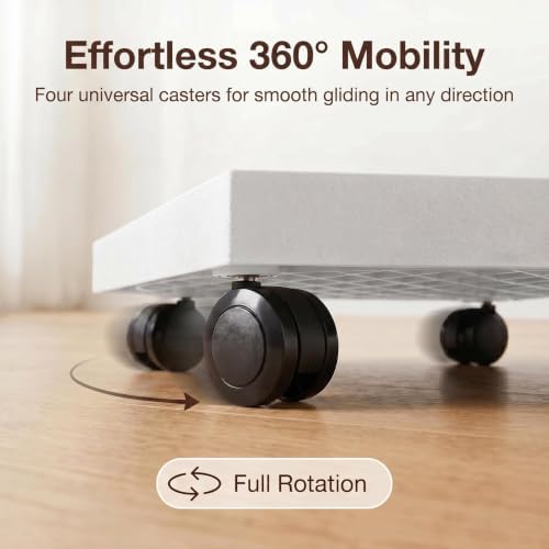 15.3 Inch Square Rolling Plant Caddy Saucer with Wheels, Heavy Duty Wheeled Planter Stand for Potted Plant, Coaster Roller Base Tray with Casters, Flower Pot Dolly Holder for Indoor Outdoor - Image 3