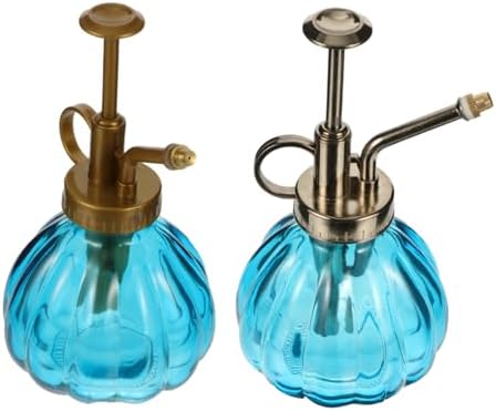 Vintage Glass Spray Bottle 2 Pack for Flowers and Vegetables Blue by Mipcase