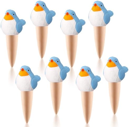 Sliner 8 Pcs Bird Plant Self Watering Globes Terracotta Spikes, Blue by Sliner