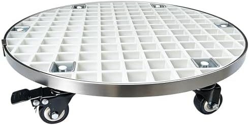 ARTLINE 23" Heavy Duty Plant Caddy with Wheels, Large Round Rolling Planter Stand Roller Base for Potted Trees up to 800lbs, Durable Indoor Outdoor Plant Dolly for Moving Heavy Pots, Trash Cans & Appliances, White by ARTLINE