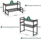 Garden 4 you 2 Tier Metal Stackable Plant Stand, Flower Pot Holder - Image 3