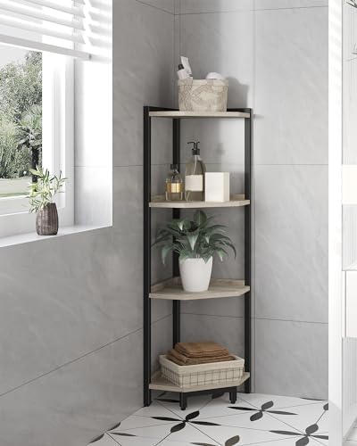 Hzuaneri Corner Shelf Stand 4-Tier Corner Bookshelf Storage Standing Shelf - Image 5