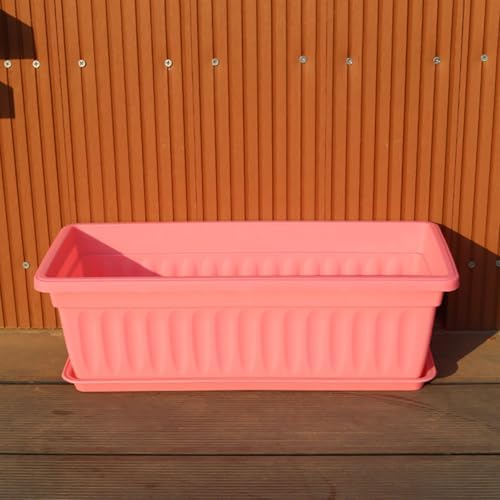 Window Box Planter for Outdoor & Indoor, Rectangular Flower Pot with Drainage Hole and Tray, Decorative Garden Planter Box for Windowsill Balcony Railing Garden and Patio (Multicolors, 3pc) - Image 3