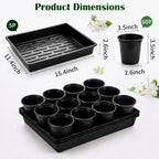 5 Pack Plastic Seed Starter Tray with 60pcs 3.5 inch Seedling Pots - Image 2