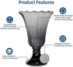 24"Tall Urn Planters for Outdoor Plants, Urns and Pedestal Set of 2 - Image 4