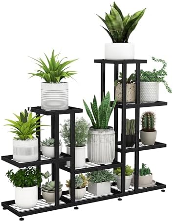 Corner Plant Stand Indoor 5 Tier 16 Potted Metal Plant Stands Outdoor Flower Shelf Heavy Duty Pot Holders for Patio Balcony Garden Living Room Home Decor (5-Tier 16 Potted) by HusDream