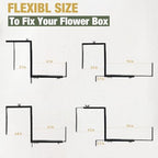 Window Box Bracket,Adjustable Planter Box Brackets,Black,6Pack - Image 2