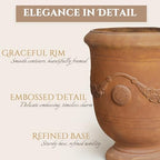 Urn Planter, 16.5 Inch Large Garden Plant Pots, Rust Color - Image 5
