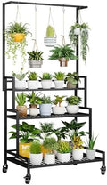 YIZAJIA Plant Stand Indoor Outdoor Hanging Tiered Stands Shelf With wheel by YIZAIJIA