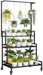 YIZAJIA Plant Stand Indoor Outdoor Hanging Tiered Stands Shelf With wheel by YIZAIJIA