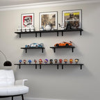 DOLLFIO Floating Wall Shelves, Decor & Storage, Black, 16.5'', 8Pcs - Image 5