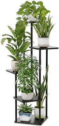 Bamworld Black Plant Stand Indoor Corner Plant Shelf for Multiple Plants by Bamworld